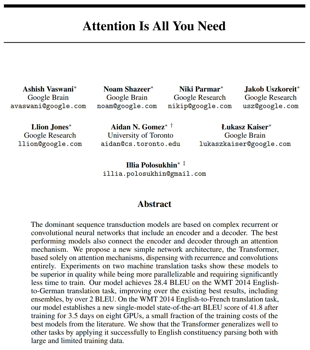 Image of attention is all you need abstract
