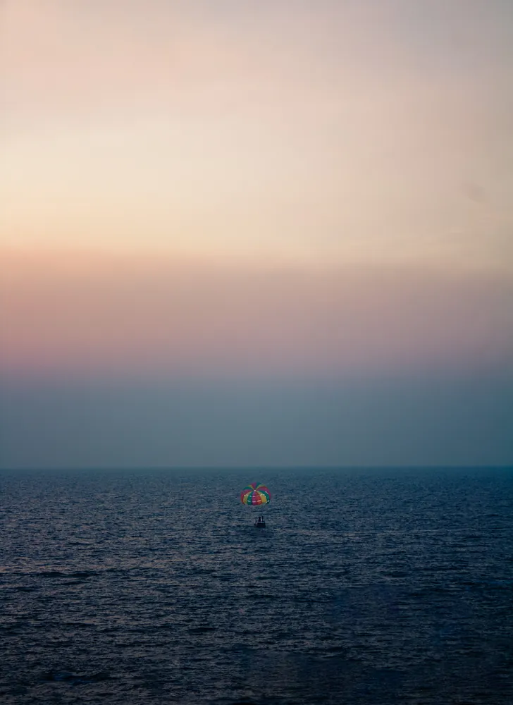 Lone Boat at Dusk